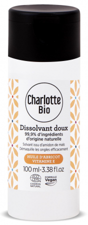 Dizolvant, baza, protejare unghii - Dizolvant BIO fara acetona, cu vitamina E si ulei de caise Charlotte Bio