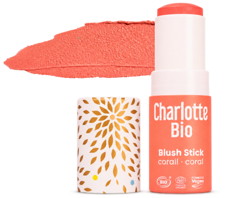 Fard si bronzant pentru obraz - Fard BIO obraz cremos sub forma de stick, nuanta coral Charlotte Bio