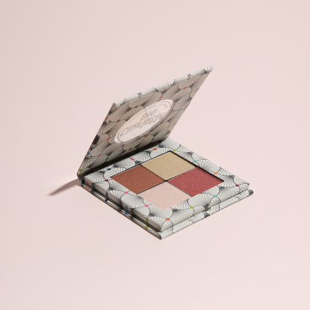 Fard BIO pleoape, paleta 4 culori Rose Nude, cu acid hialuronic si extract castravete Charlotte Bio [2]