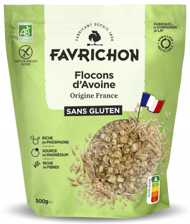 Cereale mic dejun - Fulgi de ovaz BIO fara gluten Favrichon