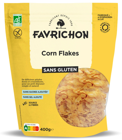Cereale mic dejun - Fulgi de porumb BIO fara gluten Favrichon