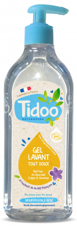 Protejare, curatare si hidratare - Gel BIO de curatare 2in1 pentru bebelusi, cu extract de in Tidoo