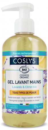 Sapun lichid pentru maini - Gel BIO spalare maini, fara sapun, cu extract de lamaie si lavanda Coslys