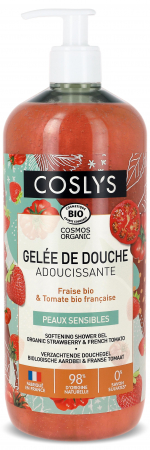 Cosmetice si ingrijire personala - Gel de dus BIO calmant, cu capsuni si rosii(format mare) Coslys