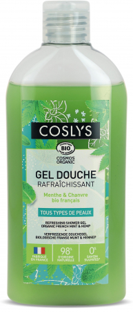 Cosmetice si ingrijire personala - Gel de dus BIO revigorant, cu menta si canepa Coslys