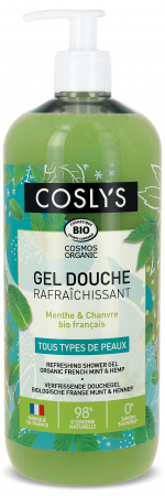 Cosmetice si ingrijire personala - Gel de dus BIO revigorant, cu menta si canepa(format mare) Coslys