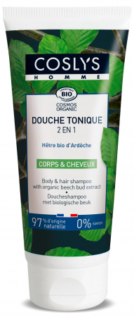 Ingrijire barbati - Gel de dus si sampon BIO tonic, cu muguri de fag Coslys