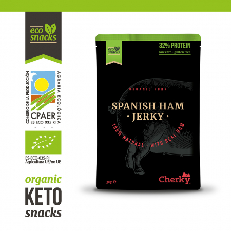 Gustare BIO din carne de porc si sunca Serrano(32% proteine) Cherky [1]