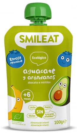 Lichidari - Gustare piure BIO din avocado si afine, +6 luni Smileat