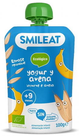 Lichidari - Gustare piure BIO din banane, iaurt si ovaz, +9 luni Smileat
