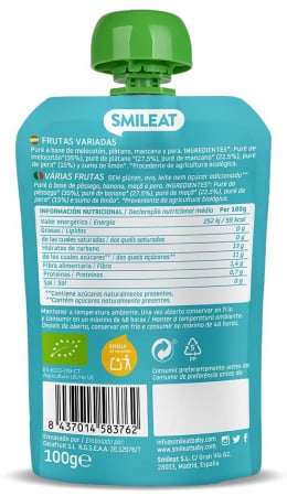 Gustare piure BIO din mix de fructe, +6 luni Smileat [1]