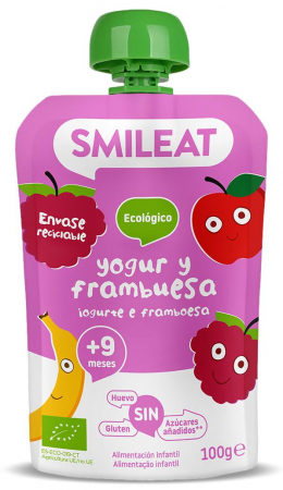 Lichidari - Gustare piure BIO din zmeura si iaurt grecesc, +9 luni Smileat