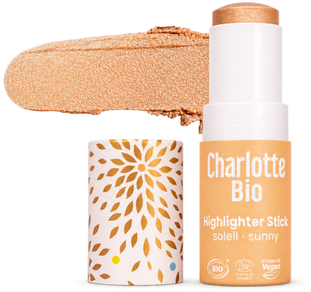 Fard si bronzant pentru obraz - Iluminator BIO sub forma de stick, cremos si hidratant Charlotte Bio