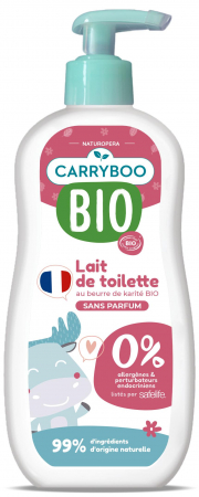 Produse de ingrijire bebelusi - Lapte de corp BIO pentru bebelusi, fara parfum, cu unt de shea Carryboo