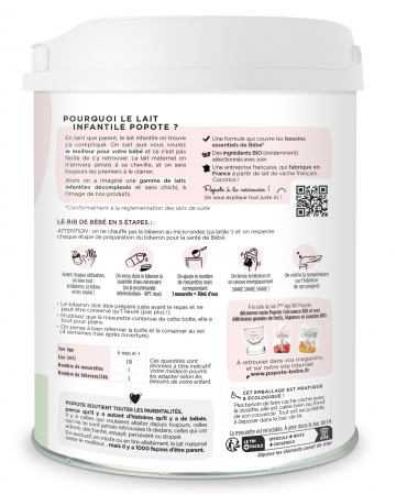 Lapte praf BIO continuare(Etapa 2), 6-12 luni(gramaj mare) Popote [2]