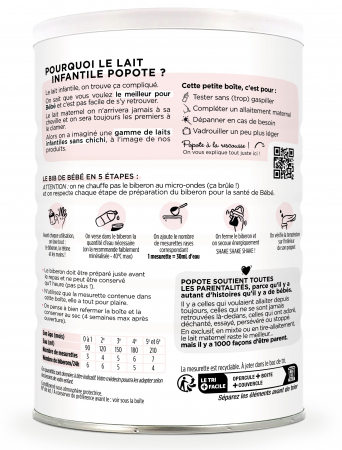Lapte praf BIO pentru sugari(Etapa 1), 0-6 luni Popote [2]
