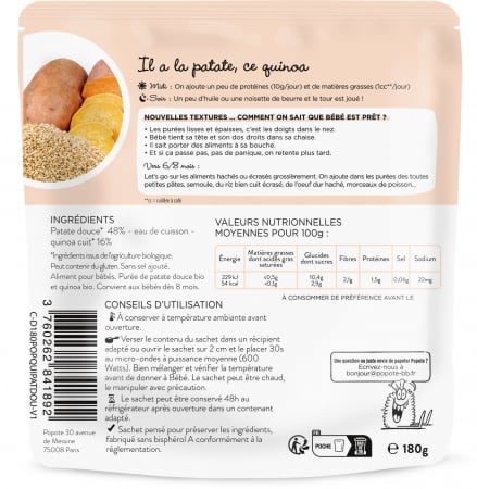 Mancare BIO cu 48% cartofi dulci si quinoa, +8 luni Popote [1]