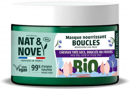 Ingrijire completa par - Masca 3 in 1 BIO hranitoare, pentru par cret, cu extract de nalba Nat&Nove