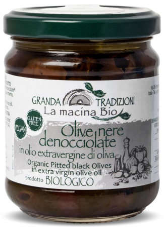Masline si rosii uscate - Masline negre BIO fara samburi, in ulei de masline La Macina Bio
