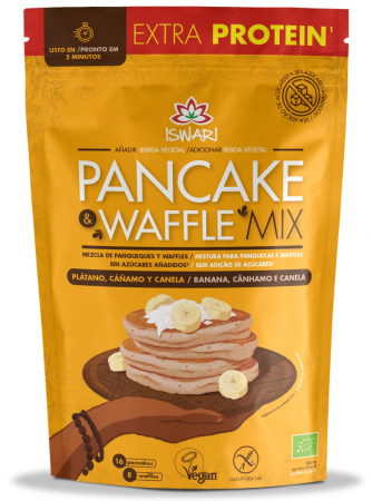 Lichidari - Mix pentru clatite si vafe BIO cu banane si proteina de canepa Iswari