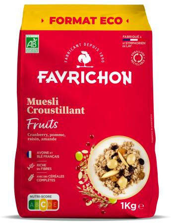 Alimente - Muesli crocant BIO cu fructe(format economic) Favrichon