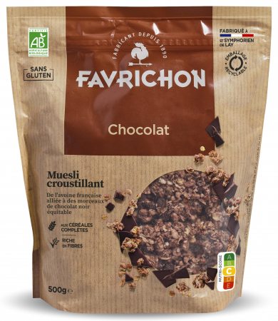 Cereale mic dejun - Musli BIO crocant cu ciocolata Favrichon