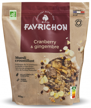 Lichidari - Musli BIO crocant cu merisor si ghimbir Favrichon