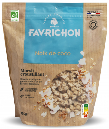 Cereale mic dejun - Musli BIO crocant cu nuca de cocos Favrichon