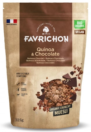 Lichidari - Musli crocant BIO cu ciocolata si quinoa Favrichon
