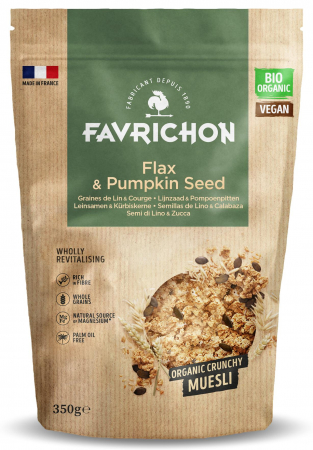 Lichidari - Musli crocant BIO cu seminte de in si dovleac Favrichon
