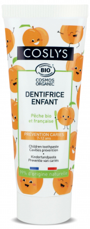 Pasta de dinti copii - Pasta de dinti BIO pentru copii, prevenirea cariilor(7-12 ani), cu piersici  Coslys