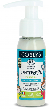 Setul de calatorie - Pasta de dinti BIO respiratie proaspata pentru toata familia, cu menta(format calatorie) Coslys
