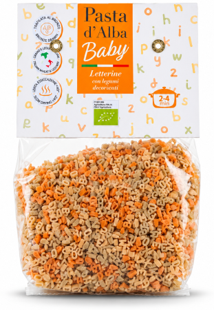 Produse pentru copii - Paste BIO alfabet, din grau dur, linte, naut si mazare Pasta d'Alba