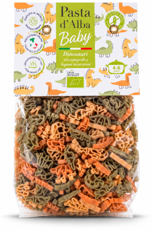 Produse pentru copii - Paste BIO dinozauri, fara gluten, din orez integral si legume Pasta d'Alba
