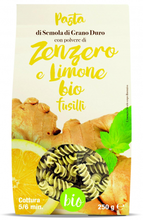 Paste speciale(SALE) - Paste fusilli BIO din grau dur, lamaie si ghimbir Tradizioni Padane