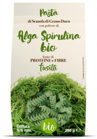 Paste speciale(SALE) - Paste fusilli BIO din grau dur si spirulina Tradizioni Padane
