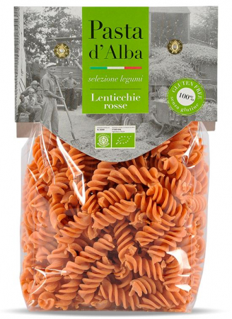 Paste fara gluten din cereale si legume - Paste fusilli BIO fara gluten, din linte rosie Pasta d'Alba