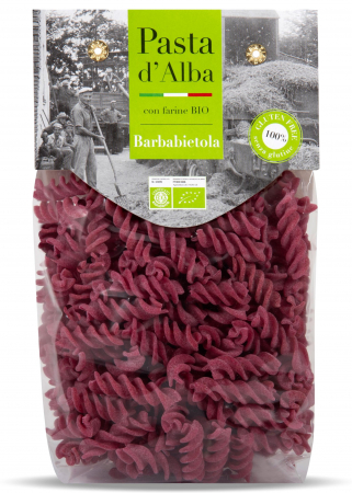 Paste fara gluten din orez - Paste fusilli BIO fara gluten, din orez si sfecla rosie Pasta d'Alba