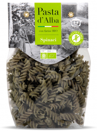 Paste fara gluten din orez - Paste fusilli BIO fara gluten, din orez si spanac Pasta d'Alba