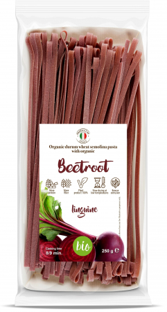 Paste speciale(SALE) - Paste linguine BIO din grau dur si sfecla rosie Tradizioni Padane