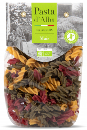 Paste tricolore - Paste tricolore fusilli BIO din porumb, spanac si sfecla rosie Pasta d'Alba