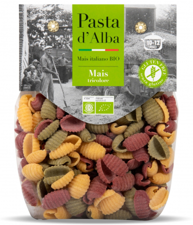 Paste tricolore - Paste tricolore gnocchetti BIO din porumb, spanac si sfecla rosie Pasta d'Alba