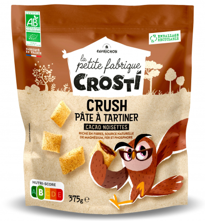 Cereale delicioase - Pernute BIO pentru copii cu crema de cacao si alune de padure Crosti