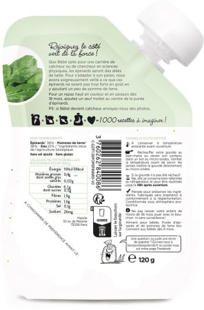 Piure BIO cu 39% spanac, +4/6 luni Popote [1]
