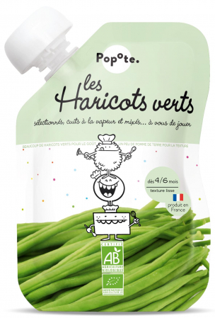 Piureuri cu legume - Piure BIO cu 40% fasole verde, +4/6 luni Popote