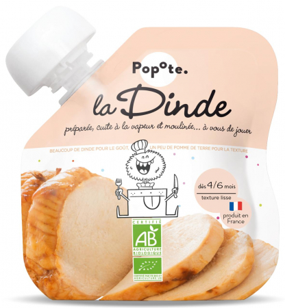 Piureuri cu proteine - Piure BIO cu 51% carne de curcan, +4/6 luni Popote