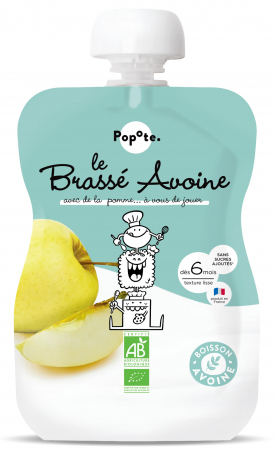 Piureuri cu iaurt sau lapte - Piure BIO cu 54% lapte de ovaz si mere, +6 luni Popote