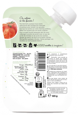 Piure BIO cu 65% rosii, +4/6 luni Popote [1]