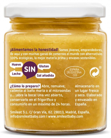 Piure BIO cu fasole alba si vitel, +6 luni Smileat [1]