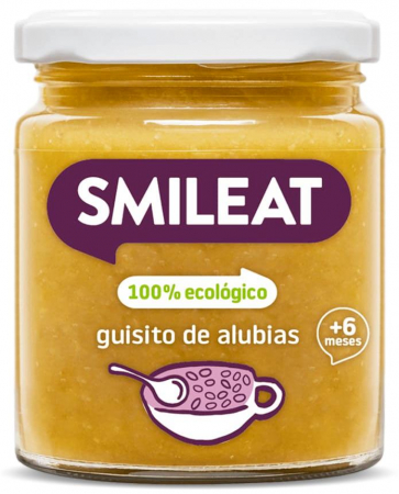 Borcanase cu fructe, legume, carne - Piure BIO cu fasole alba si vitel, +6 luni Smileat